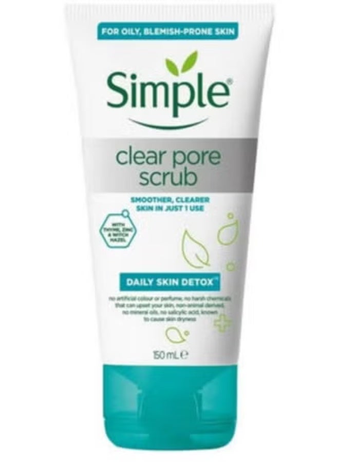 simple Daily Skin Detox clear pore scrub 150 ml - Image 1